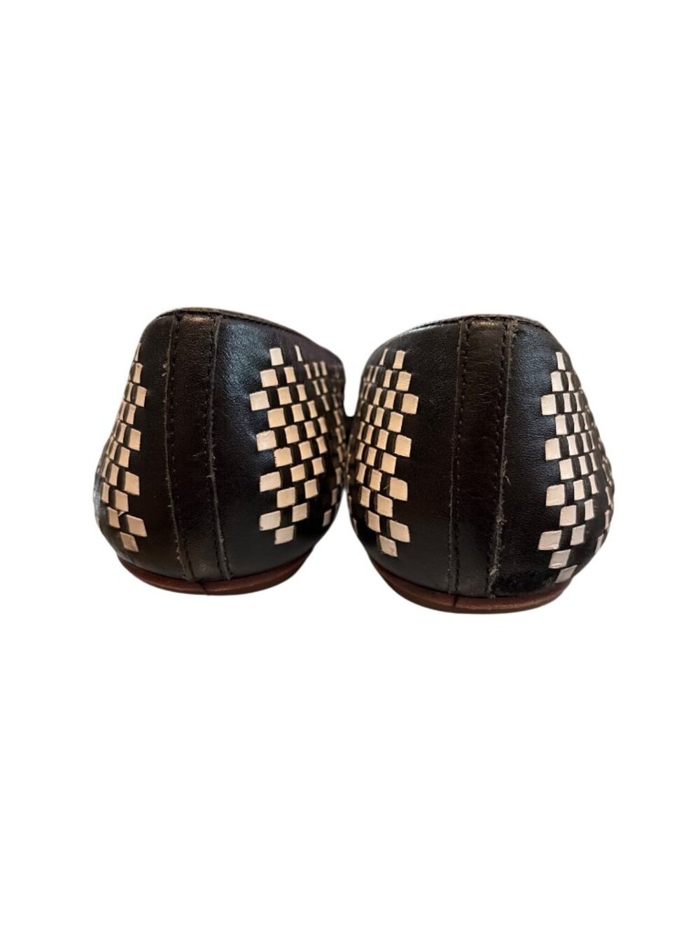 Rebecca Minkoff Idelle Woven Leather Flats Black White Pointed Toe Size 10 EUC - Picture 4 of 10